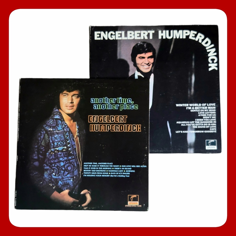 Engelbert Humperdinck Vinyl LP Album Lot 2 Pcs Vintage Pop Vocal Excellent Time